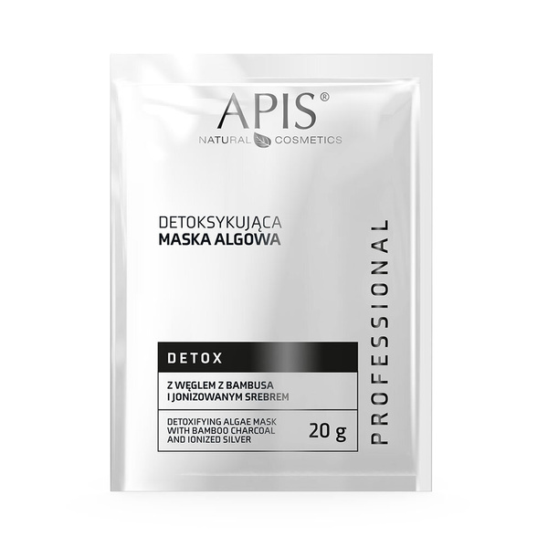 Apis Professional Detox Maska Algowa z Węglem i Jonizowanym Srebrem 20g