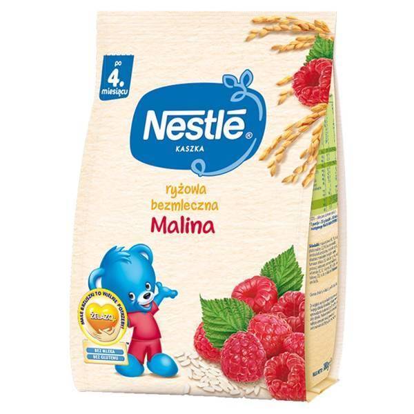 Nestle Kaszka Ryżowa Bezmleczna o Smaku Maliny dla Niemowląt po 4 Miesiącu 180g