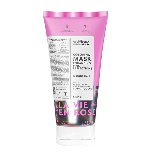 So!Flow Maska Koloryzująca Różowe Refleksy do Włosów Blond 200ml