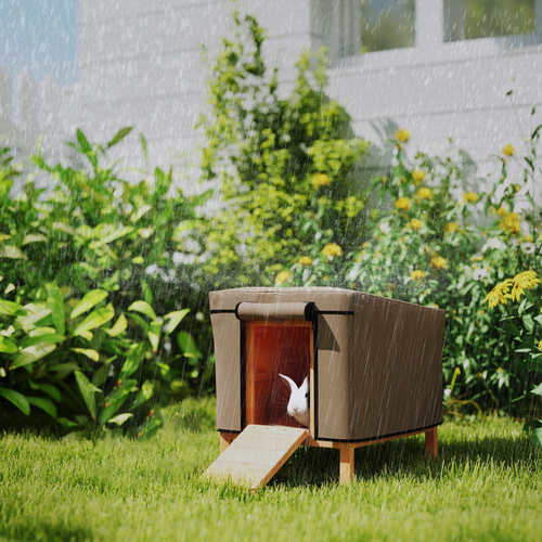 PawHut Water-Resistant Rabbit Hutch Cover for X-D2-0047 and Similar Models, 43 x 52 x 37cm, Brown