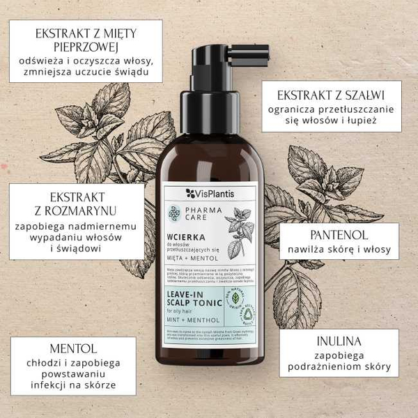 Vis Plantis Pharma Care Lotion for Oily Hair with Mint and Mentol 150ml