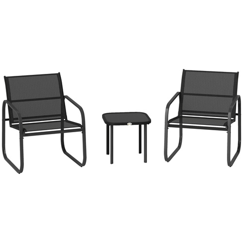 Outsunny Three-Piece Garden Seating Set - Black