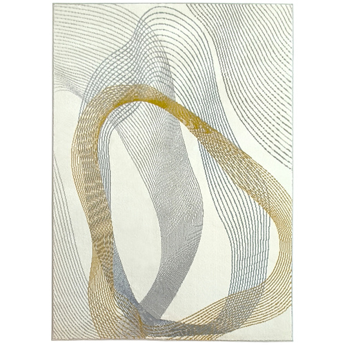 HOMCOM Modern Area Rug, Machine Washable Rug, Allergy-Friendly Floor Carpet for Living Room, Bedroom, Dining Room, Home Office, 230 x 160 cm, Cream White