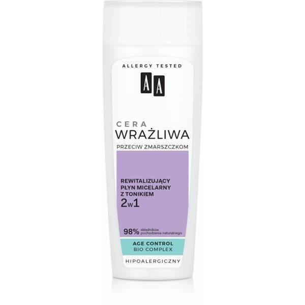 AA Sensitive Skin Płyn Micelarny i Tonik Przeciwzmarszczkowy 2w1 do Demakijażu Twarzy 200ml