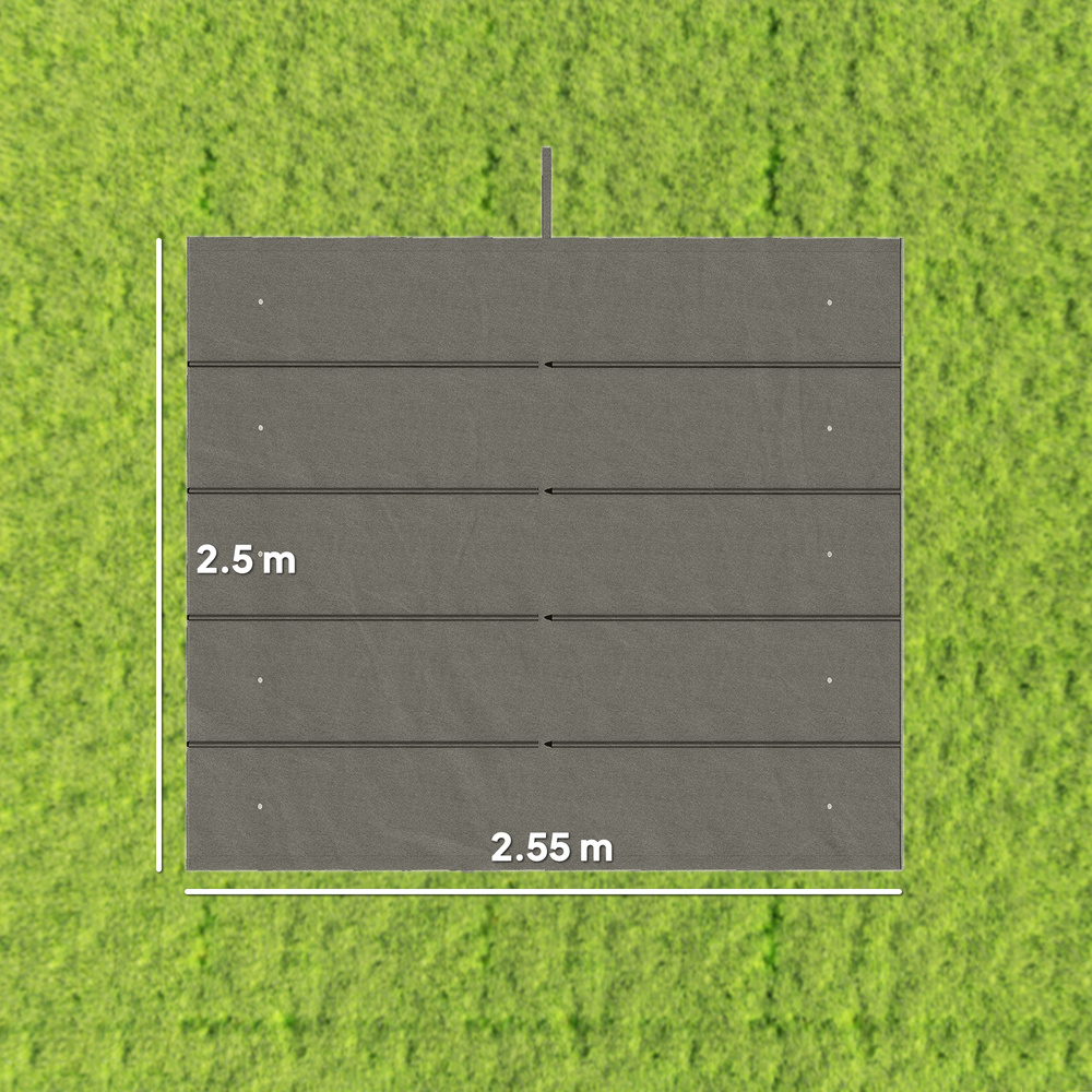 Outsunny Retractable Pergola Cover, 2.55 x 2.5 m Replacement Canopy Fabric for 3 x 3 m Frame, Roof Top Only, Light Grey