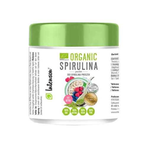 Intenson Naturalna Wegańska Bio Spirulina w Proszku Alga Detox Żródło Białka 100g
