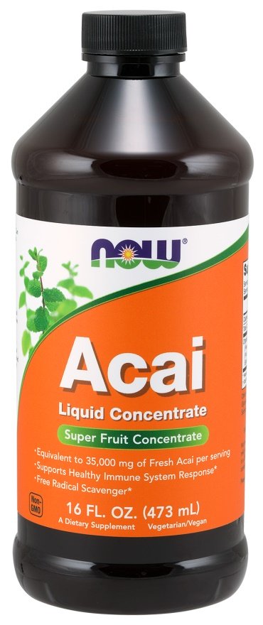 NOW Foods Acai Koncentrat w Płynie Na Wsparcie Odporności i Ochronę Antyoksydacyjną 473ml