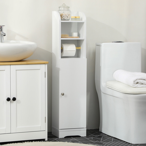 kleankin Multi-Storage Narrow Bathroom Cabinet - White