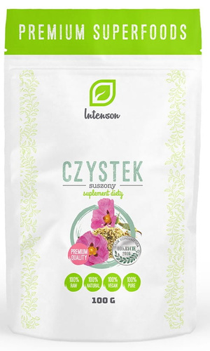 Intenson Wegański Naturalny Czystek Suszony Suplement Diety Wspierający Układ Immunologiczny 100g
