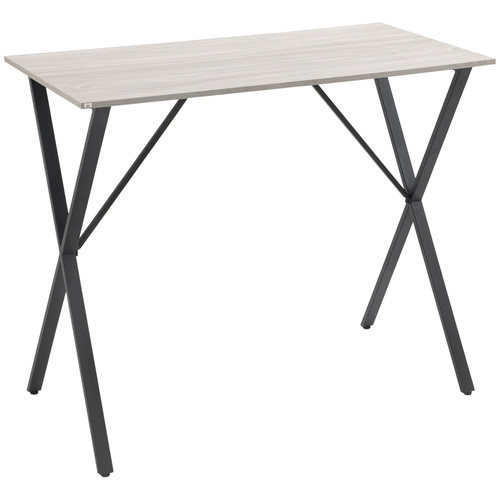 HOMCOM 120 cm Rectangular Bar Table for 4 People, Modern Breakfast Bar Table with Wood Effect Tabletop, Steel Legs, Coffee Desk for Living Room, White