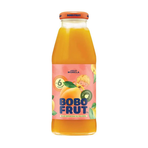 Bobo Frut Nektar Owocowy Jabłko Morela dla Niemowląt po 6. Miesiącu Życia 300ml Best Before 30.09.26