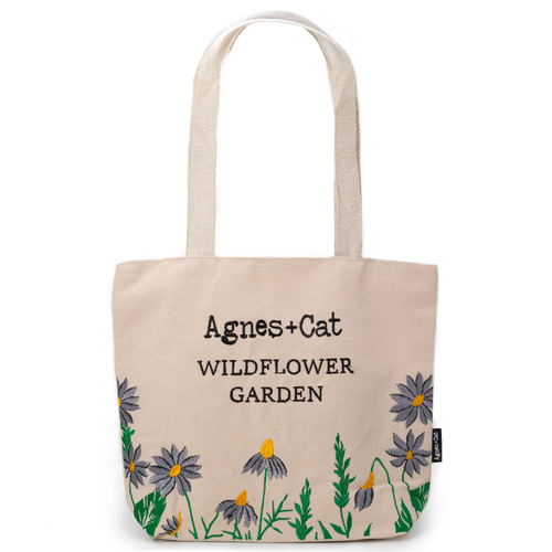 Agnes + Cat Wildflower Garden Tote Bag - Purple Flowers