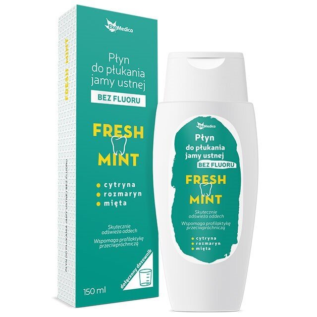 EkaMedica Fresh Mint Płyn do Płukania Jamy Ustnej bez Fluoru 150ml