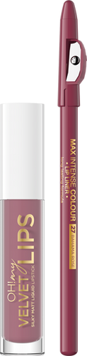Eveline Oh My Velvet Lips Matt Pomadka w Płynie i Kredka Nr. 13 Brownie Biscotti 4.5ml