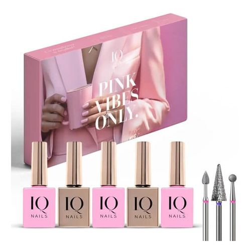 IQ Nails PINK VIBES ONLY Professional Hybrid and Gel Manicure Set