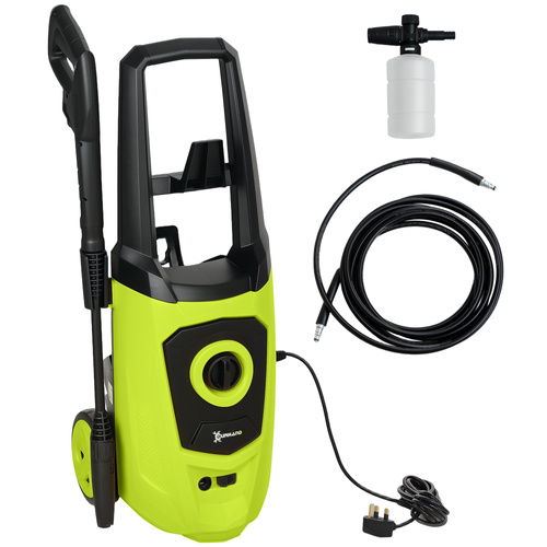 DURHAND 1800W High Pressure Washer, 150 Bar Pressure, 510 L/h Flow, High-Performance Portable Power Washer Jet Wash Cleaner with 6M Hose, Snow Foam Bottle for Garden, Car, Furniture, Green