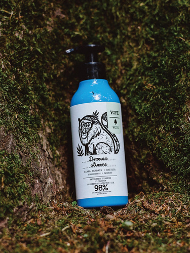 Yope Naturalny Szampon do Włosów z Ekstraktami Drzewa Oliwnego Białej Herbaty i Bazylii 300ml