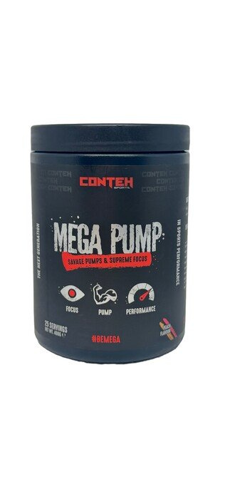 Conteh Sports Mega Pump Stimulant-Free Pre-Workout Powder For Focus and Muscle Pump 400g