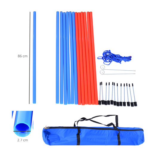 PawHut Dog Agility Training Equipment Dog Play Run Obedience Training Set Adjustable (Poles)