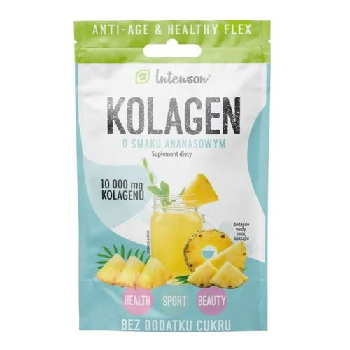 Intenson Kolagen o Smaku Ananasowym z Kwasem Hialuronowym i Witaminą C w Proszku 11.4g