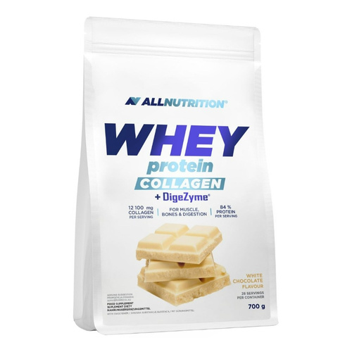 Allnutrition Whey Protein Collagen + DigeZyme, White Chocolate - 700g