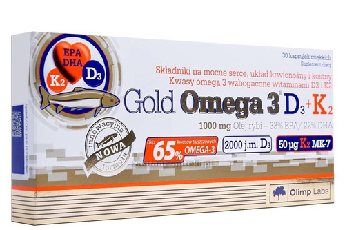 Olimp Gold Omega 3 D3 + K2 EPA + DHA 30 Kapsułek