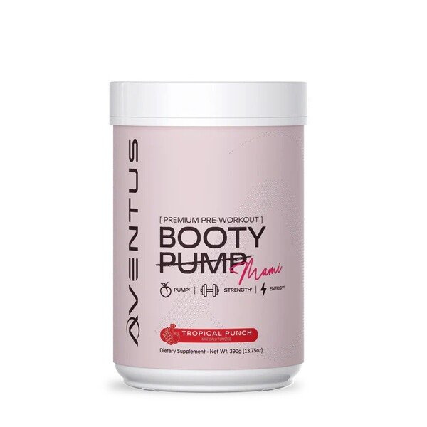 Aventus Supplements Booty Pump Pre-Workout Powder for Women Mami Tropical Punch 390g