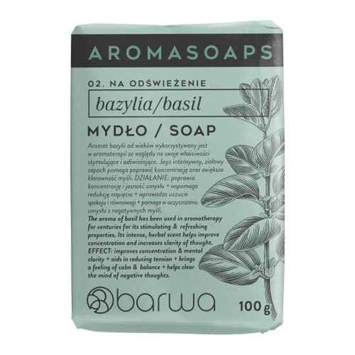 Barwa Aroma Soaps Odświeżające Mydło w Kostce Bazylia 100g