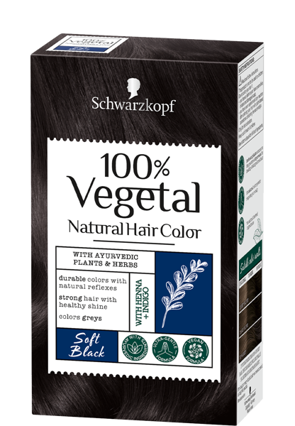 Coloration Cheveux 100% Végétale Schwarzkopf - Poudre Noire Vegan - Sans Ammoniaque, Sans Sulfate - Au Henné