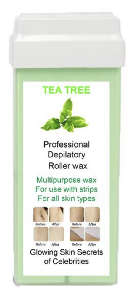 Star Beauty Professional Tea Tree Roller Wax Wielozadaniowy Wosk do Depilacji Paskami dla Każdego Rodzaju Skóry z Olejkami Drzewa Herbacianego 100ml