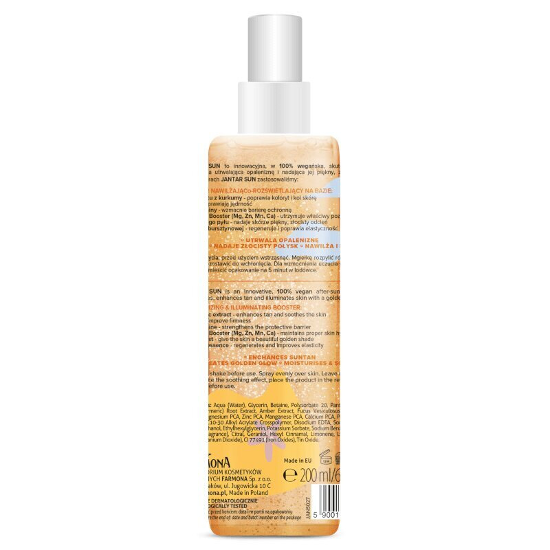 Jantar Sun After Sun SOS Amber Tan-Enhancing After-Sun Mist with Turmeric and Gold Dust 200ml