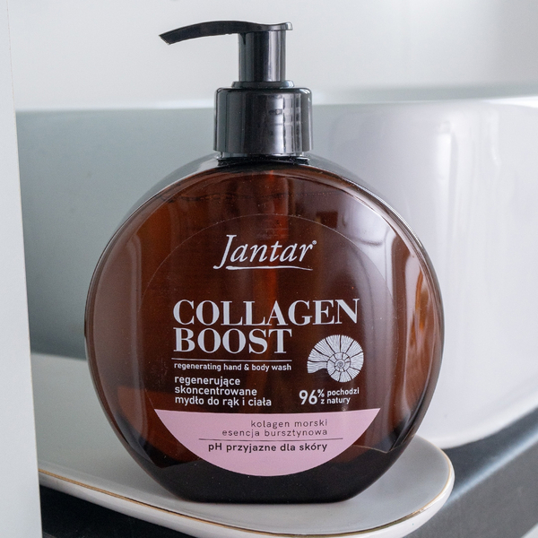 Jantar Collagen Boost Regenerating Hand Soap Amber Essence Marine Collagen for Dry Skin 400ml