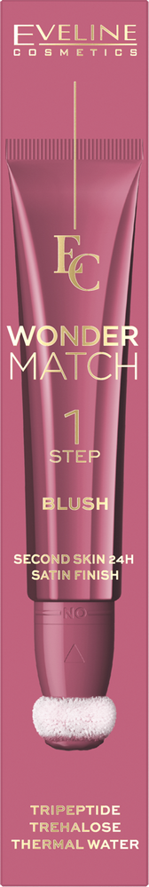 Eveline Wonder Match 1 Step Blush Ultrakremowy Wodoodpornmy Róż Nr 01 14ml