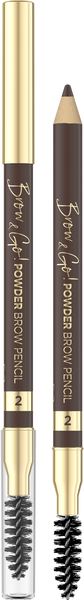 Eveline Cosmetics Brow&Go Powder Precision Eyebrow Pencil No. 2 Medium Brown