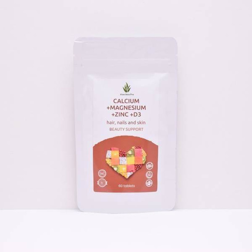 Aloe Vera Pro Calcium + Magnesium + Zinc + D3 for Hair Nails and Skin 60 Tablets