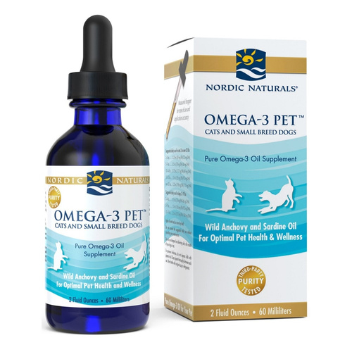 Nordic Naturals Omega-3 Pet Codzienna dawka Kwasów Omega-3 dla Zdrowia Psa i Kota 60ml