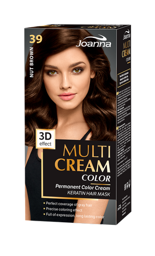 Joanna Multi Cream Permanent Intensive Hair Color Dye Care 39 Nut Brown 60x40x20g