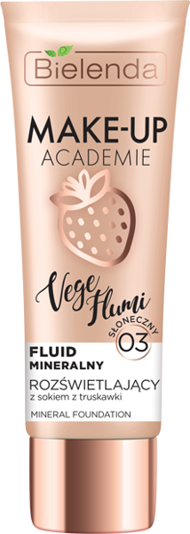 Bielenda Make-Up Academie Mineral Vege Flumi Fluid Mineralny Rozświetlający 03 Słoneczny Beż 30g