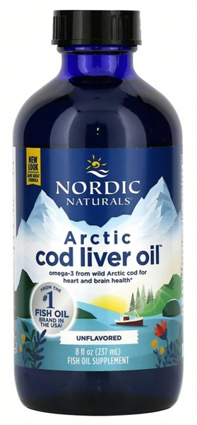 Nordic Naturals Arctic Cod Liver Oil Heart Brain and Immune System Health Unflavored 237ml