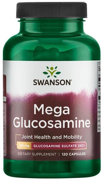 Swanson Mega Glucosamine 750mg for Joint and Cartilage Support 120 Capsules