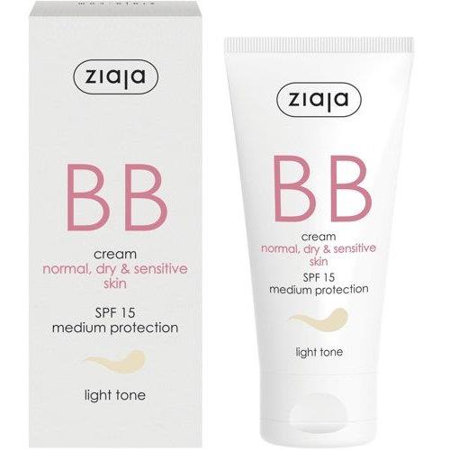 Ziaja BB Active Cream for Imperfections Dry, Sensitive and Normal Skin SPF15 Light Tone 50ml