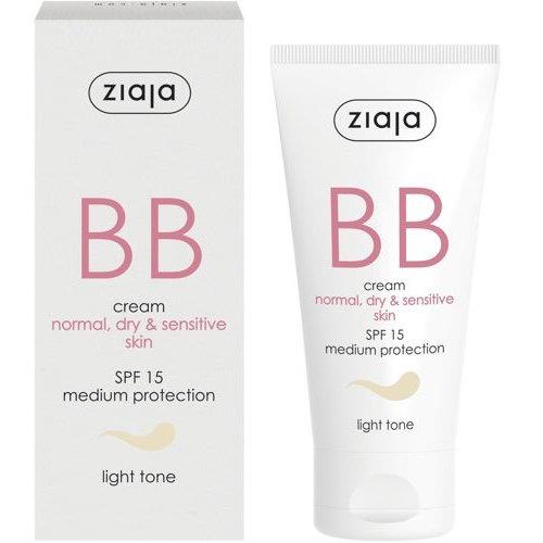 Ziaja BB Aktywny Krem na Nedoskonałości Cera Sucha, Wrażliwa i Normalna SPF15 Odcień Jasny 50ml