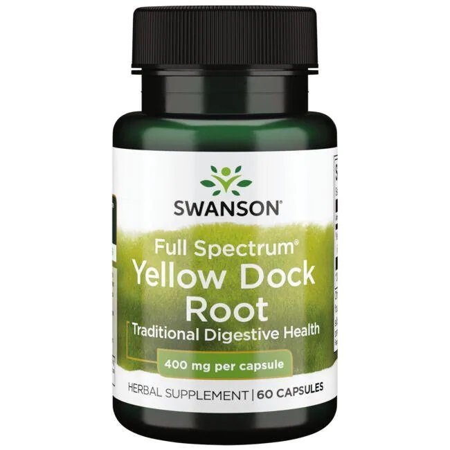 Swanson Full Spectrum Yellow Dock Root 400mg for Digestive Support 60 Capsules