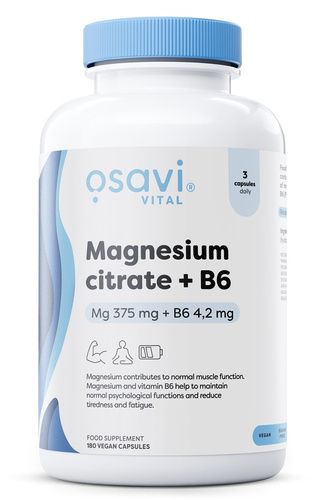 Osavi Cytrynian Magnezu i B6 P5P 180 kapsułek