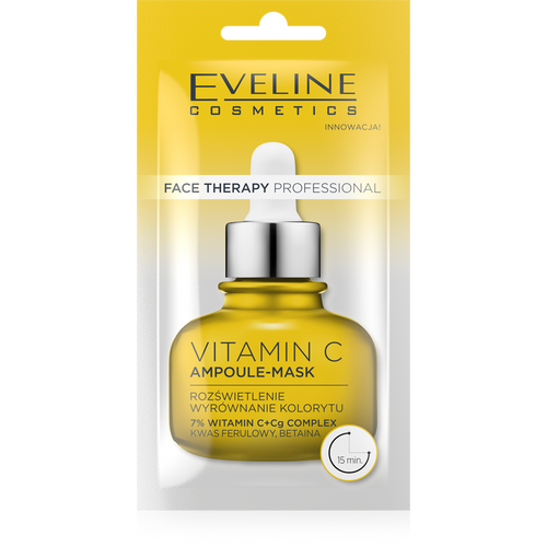 Eveline Face Therapy Professional Ampoule-Mask Vitamin C Rozświetlająca Maska w Kremie dla Skóry Szarej 8ml