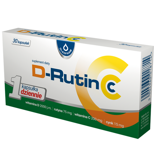 Oleofarm D-Rutin CC Witamina C D i Rutyna na Odporność 30 Kapsułek