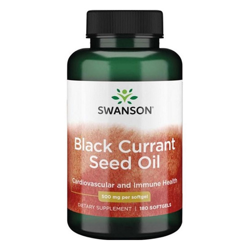 Swanson Black Currant Seed Oil 500mg for Joint and Skin Health 180 Softgels