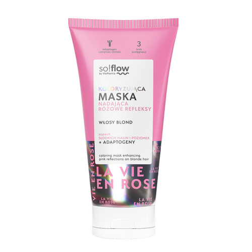 So!Flow Maska Koloryzująca Różowe Refleksy do Włosów Blond 200ml