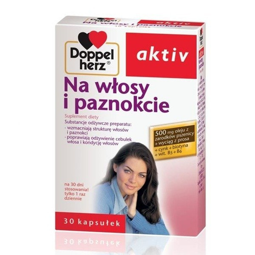 Doppelherz Aktiv For Hair And Nails Biotin Zinc Vitamin B6 30 capsules