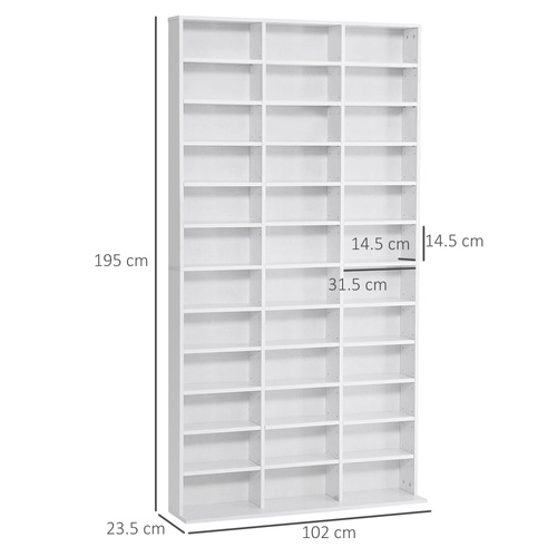 HOMCOM 33 Adjustable Compartment Storage Unit - White